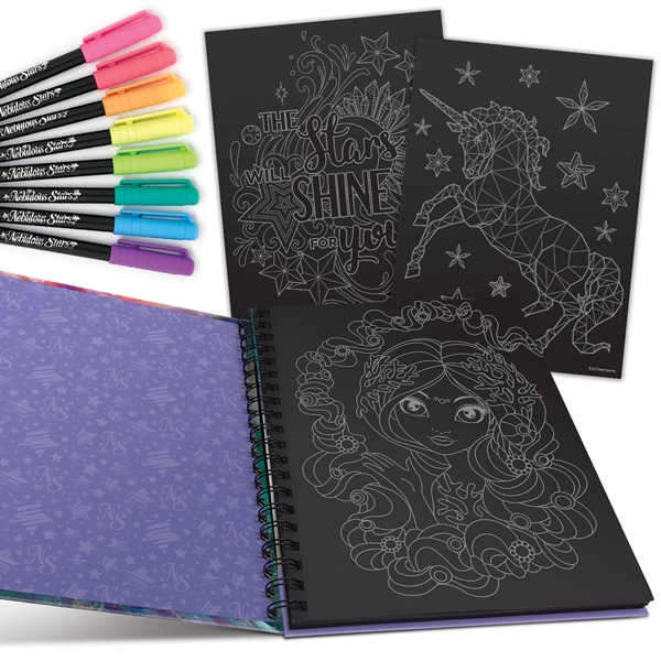 Nebulous Stars Black Pages Coloring Book Coralia - Image 2